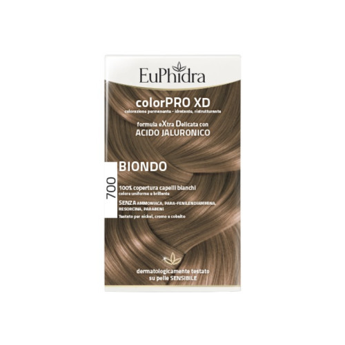 Euphidra colorpro xd 700 biondo gel colorante capelli in flacone + attivante + balsamo + guanti
