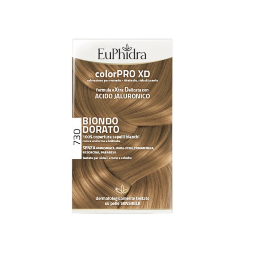 Euphidra colorpro xd 730 biondo dorato gel colorante capelli in flacone + attivante + balsamo + guanti