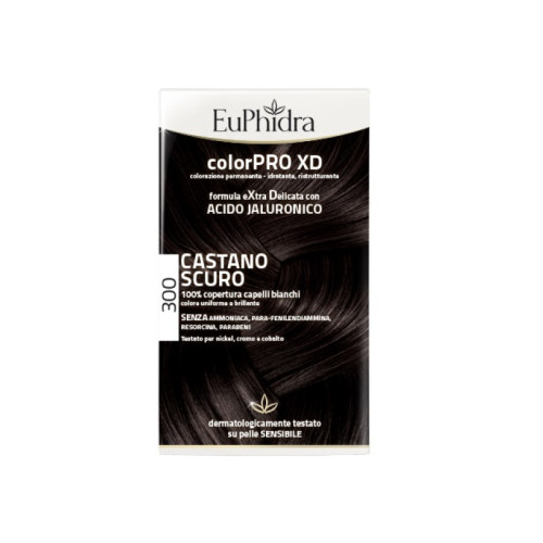 Euphidra colorpro xd 300 castano scuro gel colorante capelli in flacone + attivante + balsamo + guanti