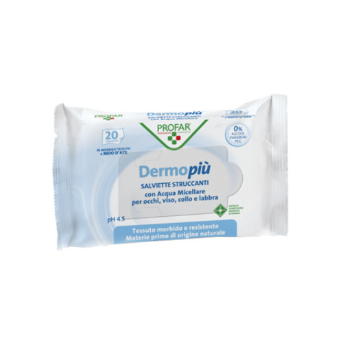 Dermo piu' salviettine struccanti 20 pezzi profar