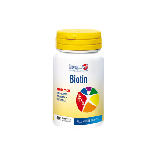 Longlife biotin 900 mcg 100 compresse divisibili senza glutine