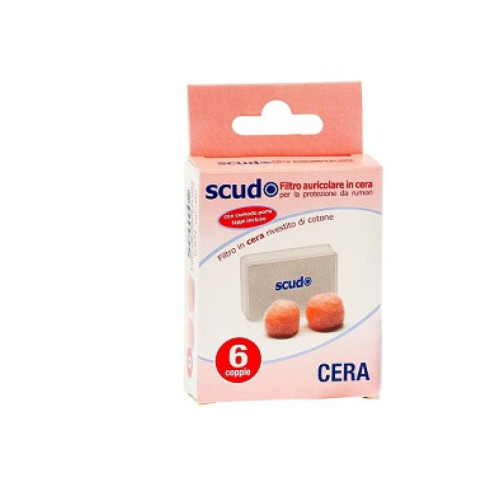 Tappo auricolare earplug scudo in cera 6 coppie 12 pezzi articolo 7en081