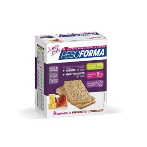 Pesoforma sandwich prosciutto/formaggio 4 pasti 8 pezzi x 25 g