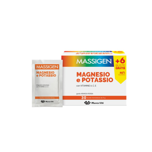 Massigen magnesio e potassio 24 bustine +6 gratis