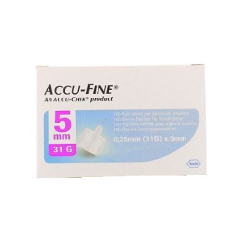 Ago per penna da insulina accu-fine pen needle accu-chek gauge 31 x 5mm 100 pezzi