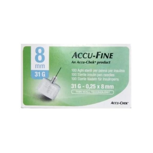 Ago per penna da insulina accu-fine pen needle accu-chek gauge 31 x 8mm 100 pezzi