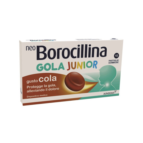 Neoborocillina gola junior 15 pastiglie gusto cola