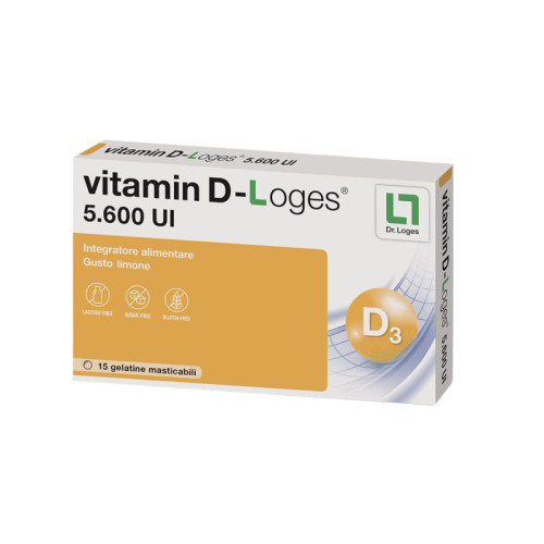 Vitamin d-loges 15 gelatine masticabili gusto limone