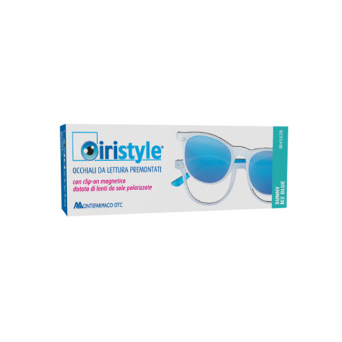 Occhiale da lettura premontato iristyle sunny ice blu +1,00 con clip on magnetico dotato di lenti da sole polarizzate 1 paio
