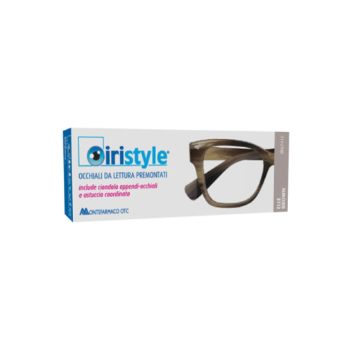 Occhiale da lettura premontato iristyle elle brown +1,00 con ciondolo appendi-occhiale e astuccio coordinato 1 paio