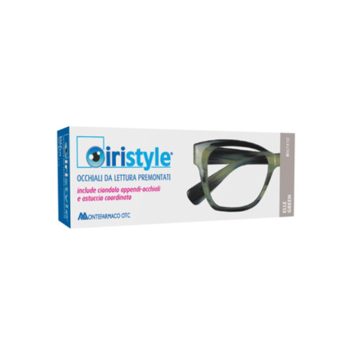 Occhiale da lettura premontato iristyle elle green +1,00 con ciondolo appendi-occhiale e astuccio coordinato 1 paio