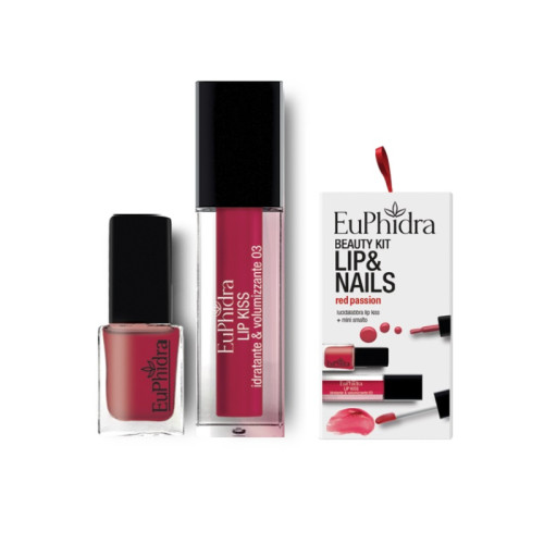 Euphidra cofanetto beauty kit red passion 1 gloss + 1 smalto
