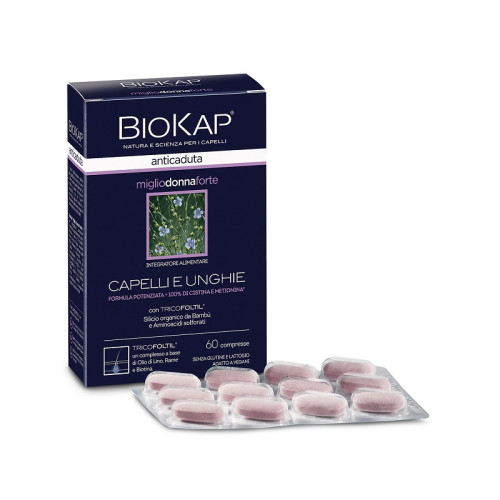 Biokap anticaduta miglio donna forte con tricofoltil 60 compresse