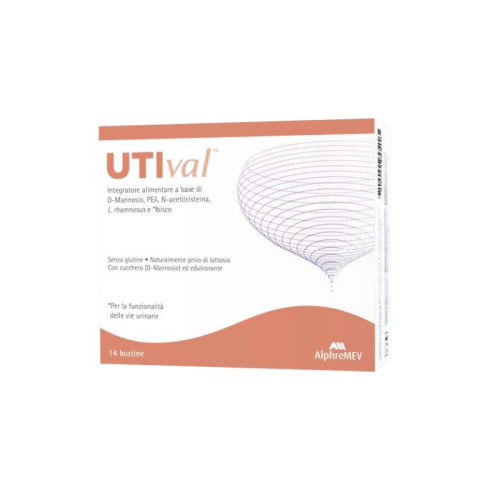 Utival 14 bustine senza glutine naturalmente privo di lattosio con zucchero d-mannosio ed edulcorante formula brevettata n. 102021000021134