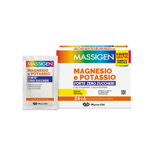 Massigen magnesio potassio forte zero zucchero 24 bustine + 6 bustine