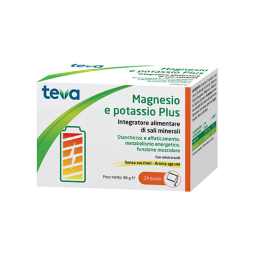 Magnesio potassio plus teva 24 bustine senza zuccheri aroma agrumi