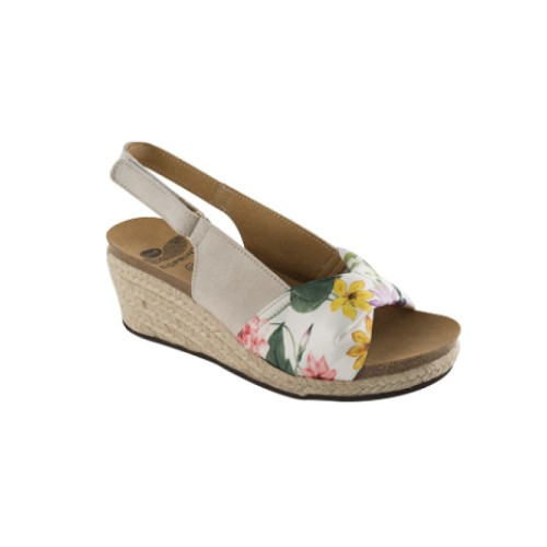 Mindy suede+textile womens bone/flower fantasy 37