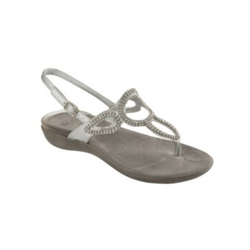 Glossy synthetic+beads womens silver 38