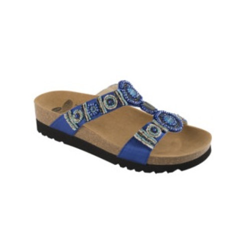 Bogota' wedge satin+beads womens blue 38