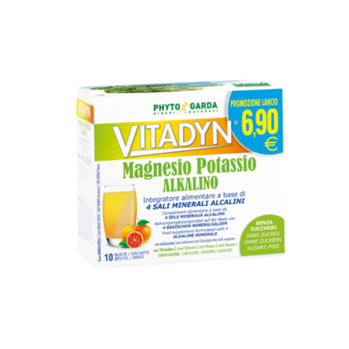 Vitadyn magnesio potassio alkalino senza zucchero 10 bustine