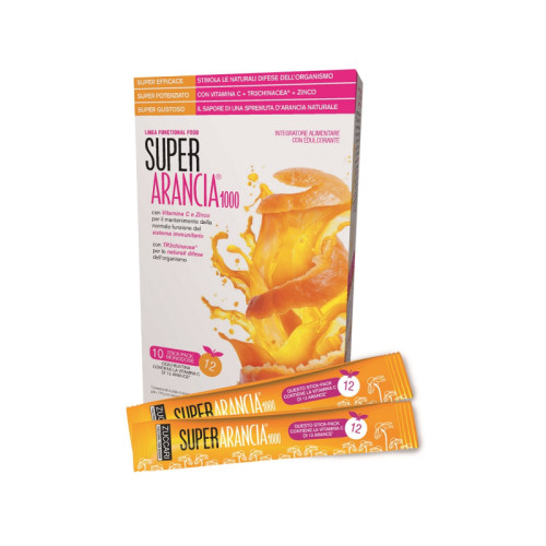 Super arancia 1000 10 stick pack monodose da 3,7g integratore alimentare con edulcorante