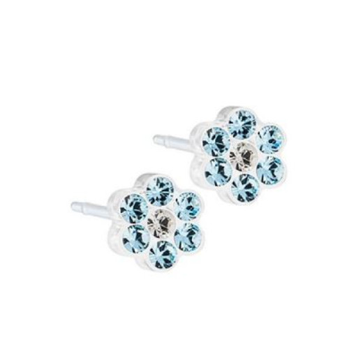 Blomdahl foralobo mp daisy 5mm aquamarine/crystal