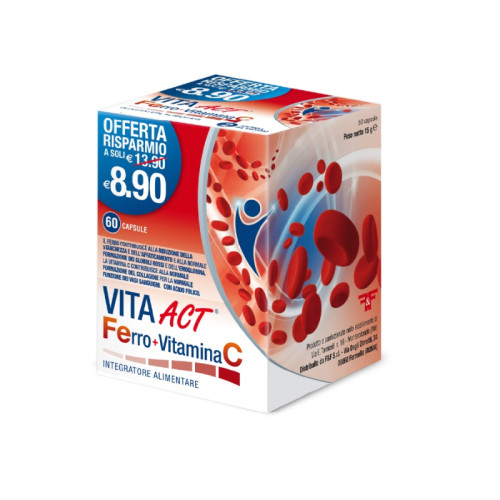 Vita act ferro+vitamina c 60 capsule