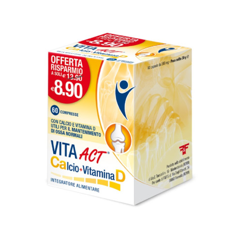 Vita act calcio + vitamina d 60 compresse