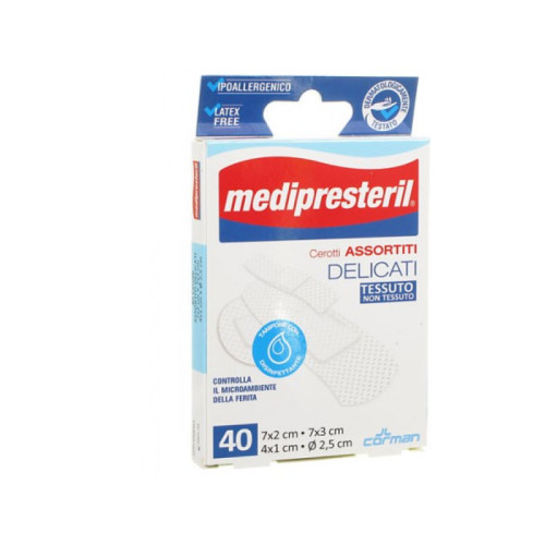 Medipresteril cerotti delicati assortiti 4 formati 40 pezzi