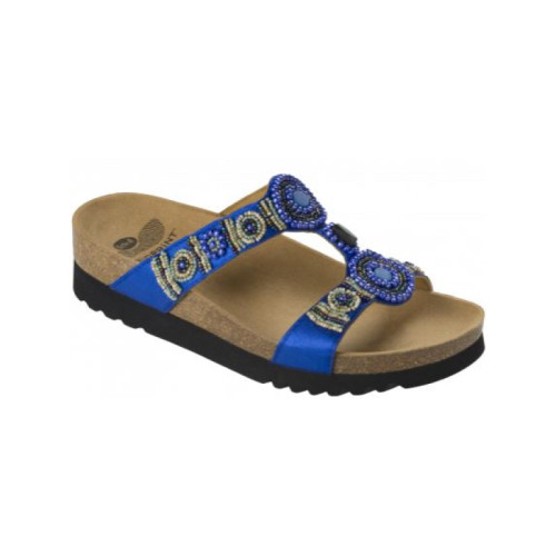 New bogota' wedge satin+beads womens blue 40 collezione ss17 1 paio