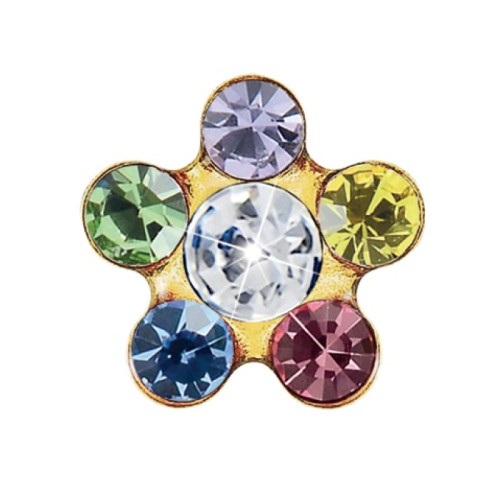 Fiore oro 6mm arcobaleno