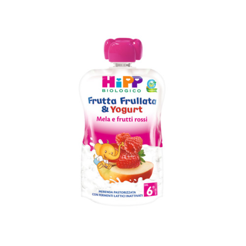 Hipp bio frutta frullata yogurt mela frutti rossi 90 g
