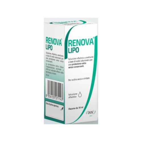 Renova collirio sostituto lacrimale a base di acido ialuronico 0,4% e lipidi flacone da 10 ml senza conservanti