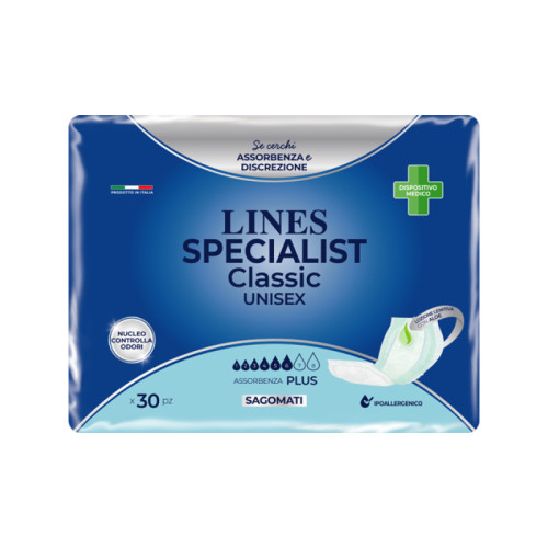Pannolone sagomato lines specialist classic plus 30 pezzi