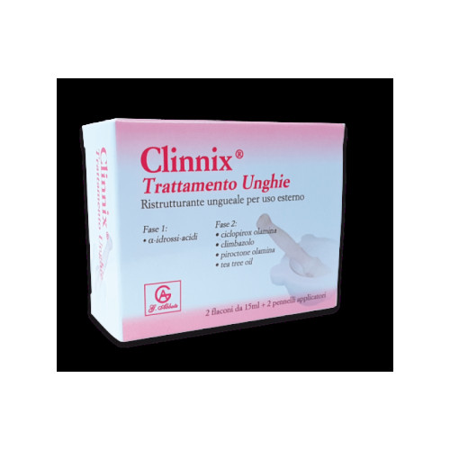 Clinnix trattamento unghie 2 flaconi 15 ml + 2 pennelli applicatori