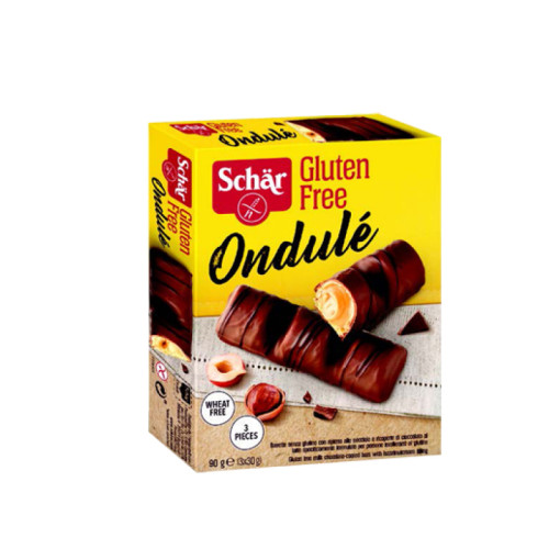 Schar ondule' barrette con ripieno di nocciole ricoperte di cioccolato al latte 3 porzioni da 30 g