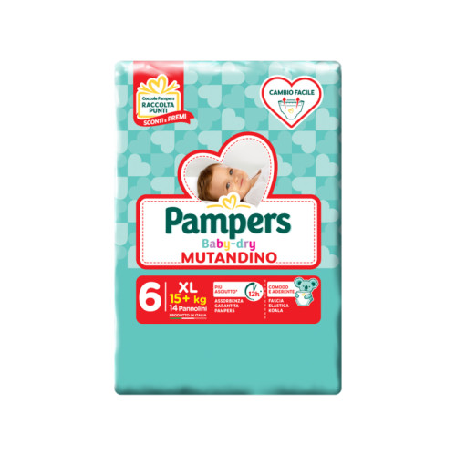 Pampers baby dry mutandina xl 6 small pack 14 pezzi
