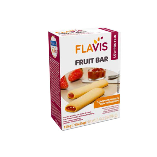 Flavis fruit bar barretta aproteica con ripieno di fragola 5 pezzi da 25 g
