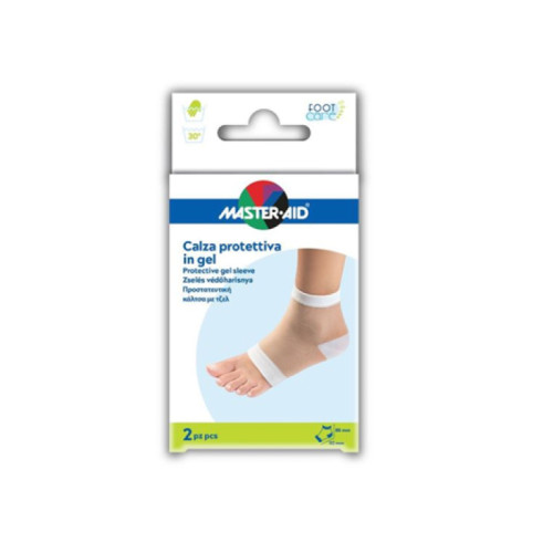 Calza con protezione master-aid footcare idratante in gel/tessuto per talloni 2 pezzi f1