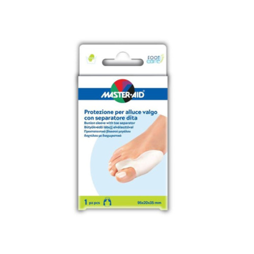 Protezione master-aid footcare per alluce valgo con separatore dita integrato 1 pezzo d9