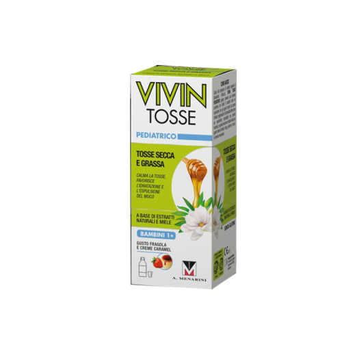 Vivin tosse pediatrico sciroppo per tosse secca e grassa gusto fragola e creme caramel 150 ml