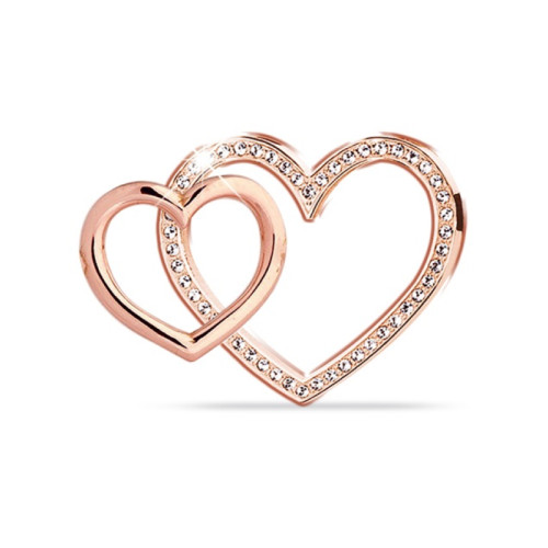 Orecchino doppio cuore oro ra