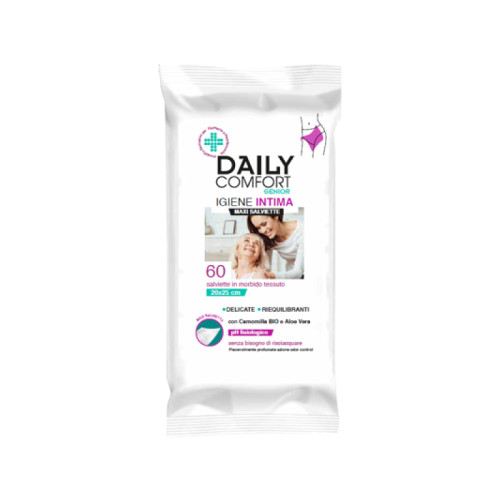 Daily comfort senior panni detergenti igiene intima 60 pezzi