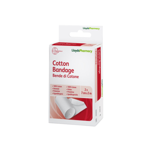 Lloyds bende in garza idrofila di cotone 7 x 3 cm 2 pezzi