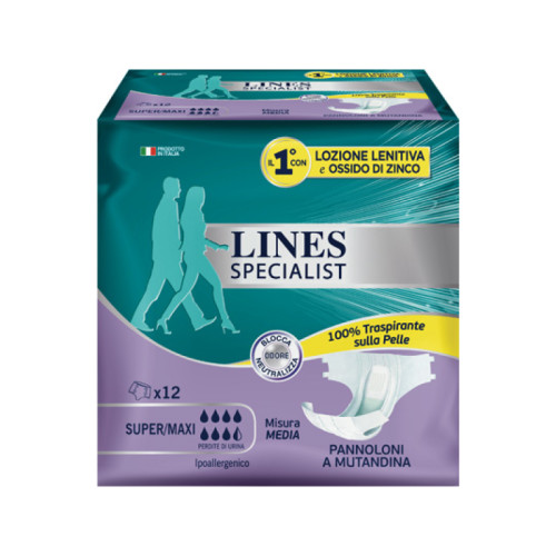 Lines specialist pannolone a mutanda media 12 pezzi