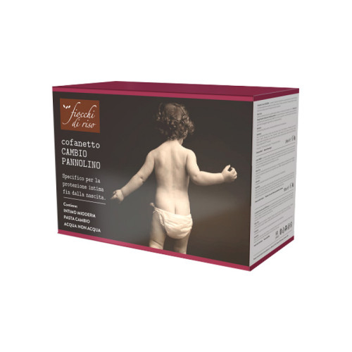 Fiocchi di riso cofanetto cambio pannolino 1 detergente intimo mioderm 240 ml + 1 pasta cambio 100 ml + salviette acqua non acqua 60 pezzi + beauty
