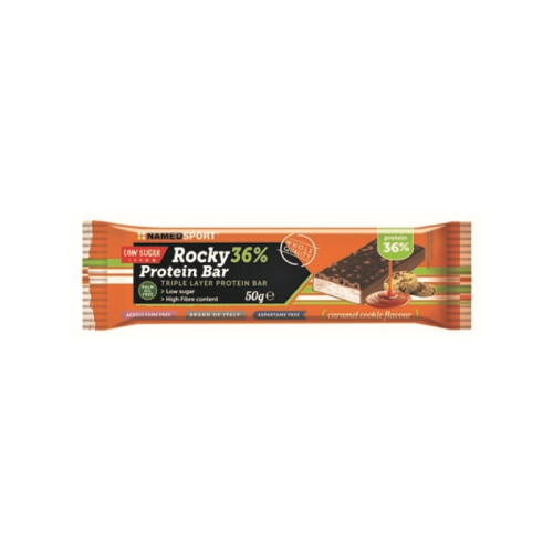 Rocky 36% protein bar caramel cookie barretta 50 g