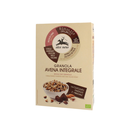 Granola avena integrale con cioccolato fondente e mandorle 300 g