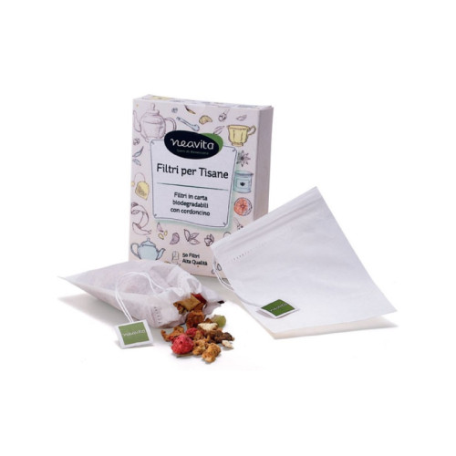 Scatola da 50 filtri per tisane con cordoncino 6 pezzi