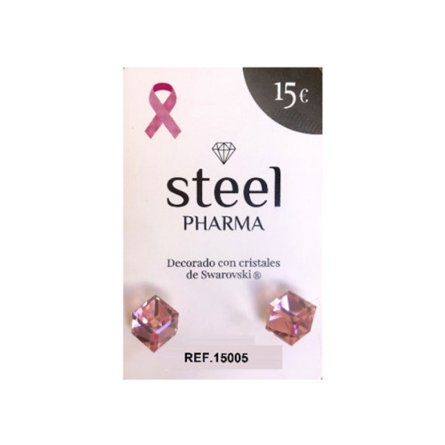 Orecchini sterili steel pharma cube rose 6